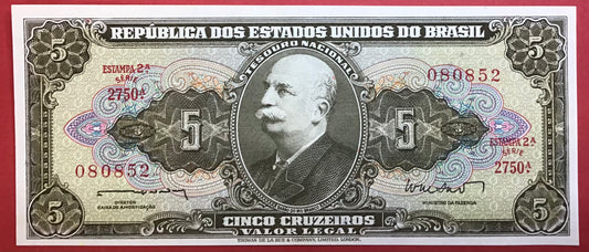 Brazil - 5 Cruzeiros (1962) P#176a Kvalitet 0