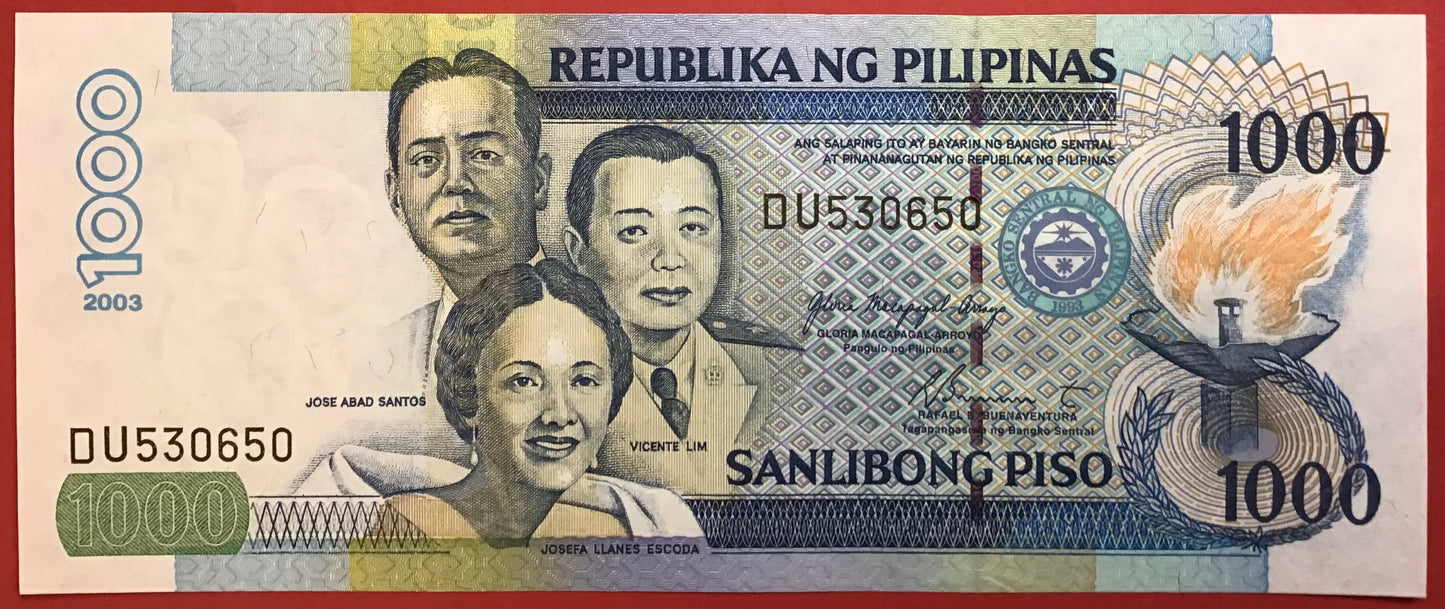 Philippines - 1000 Piso 2003 P#197a Kvalitet 01/0