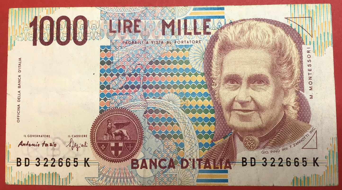 Italy - 1000 Lire 3.10.1990 P#114b Kvalitet 1+