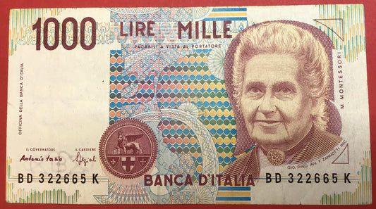 Italy - 1000 Lire 3.10.1990 P#114b Kvalitet 1+