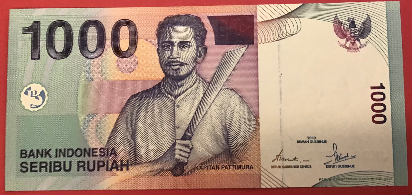 Indonesia - 1000 Rupiah 2000/2001 P#141b Kvalitet 0