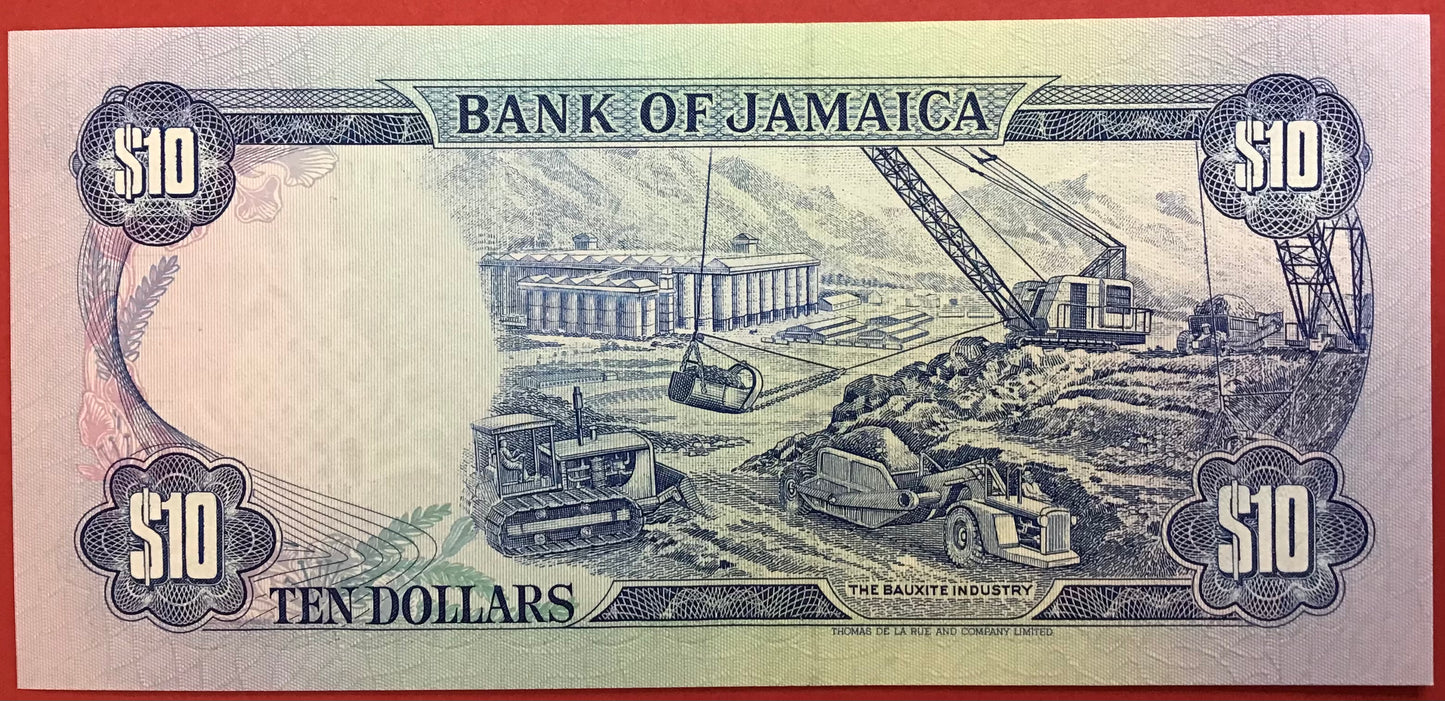 Jamaica - 10 Dollars 1.5.1991 P#71d Kvalitet 0