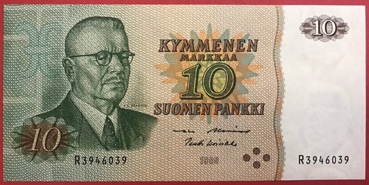 Finland - 10 Markkaa 1980 P#111a Kvalitet 01