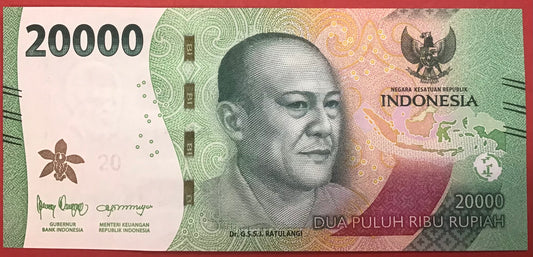 Indonesia - 20.000 Rupiah 2022 P#W166 Kvalitet 0