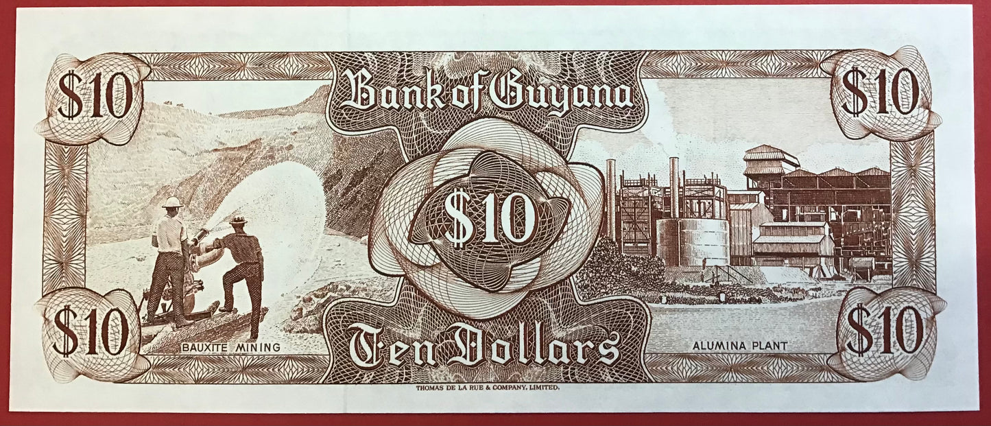Guyana - 10 Dollars (1966-92) P#23f Kvalitet 0
