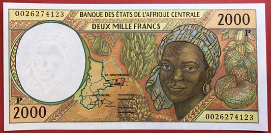 Central African Republic/Chad - 2000 Francs 2000 P#603Pg Kvalitet 0