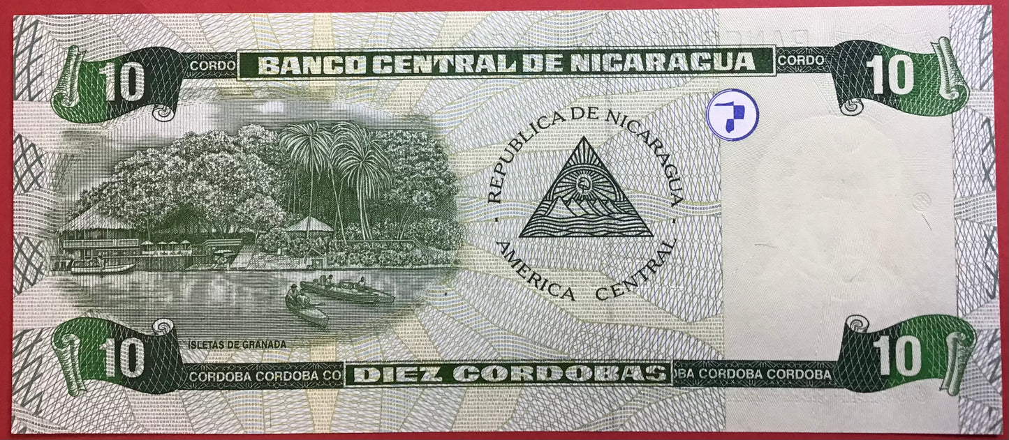Nicaragua - 10 Córdobas 2002 P#191 Kvalitet 0
