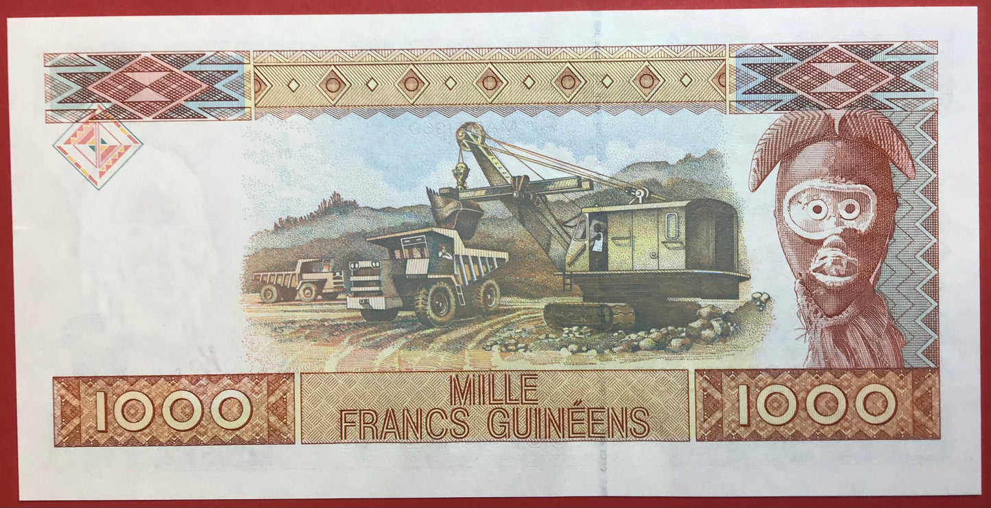 Guinea - 1000 Francs 1998 P#37 Kvalitet 01
