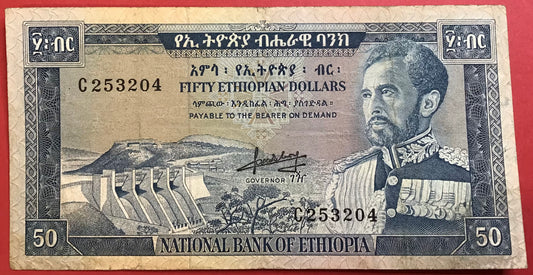 Ethiopia - 50 Ethiopian Dollars (1966) P#28a Kvalitet 1+
