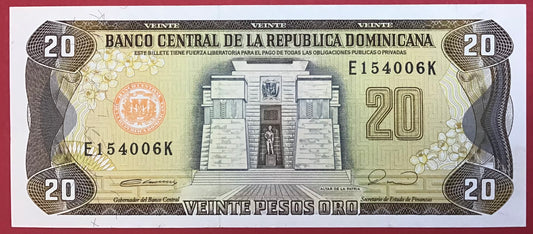 Dominican Republic - 20 Pesos Oro 1993 P#132 Kvalitet 01