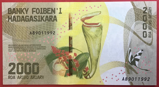 Madagascar - 2000 Ariary (2017) P#101 Kvalitet 0
