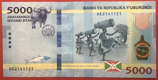 Burundi - 5000 Francs 4.7.2018 P#53 Kvalitet 0