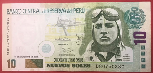 Peru - 10 Nuevos Soles 21.12.2006 P#179b Kvalitet 1+