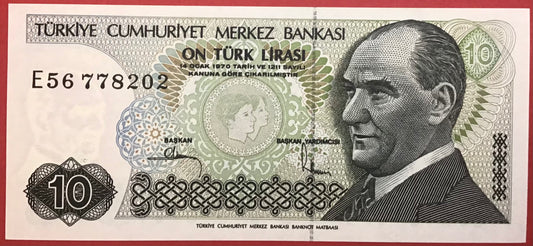 Turkey - 10 Lira (1982) P#193b Kvalitet 0