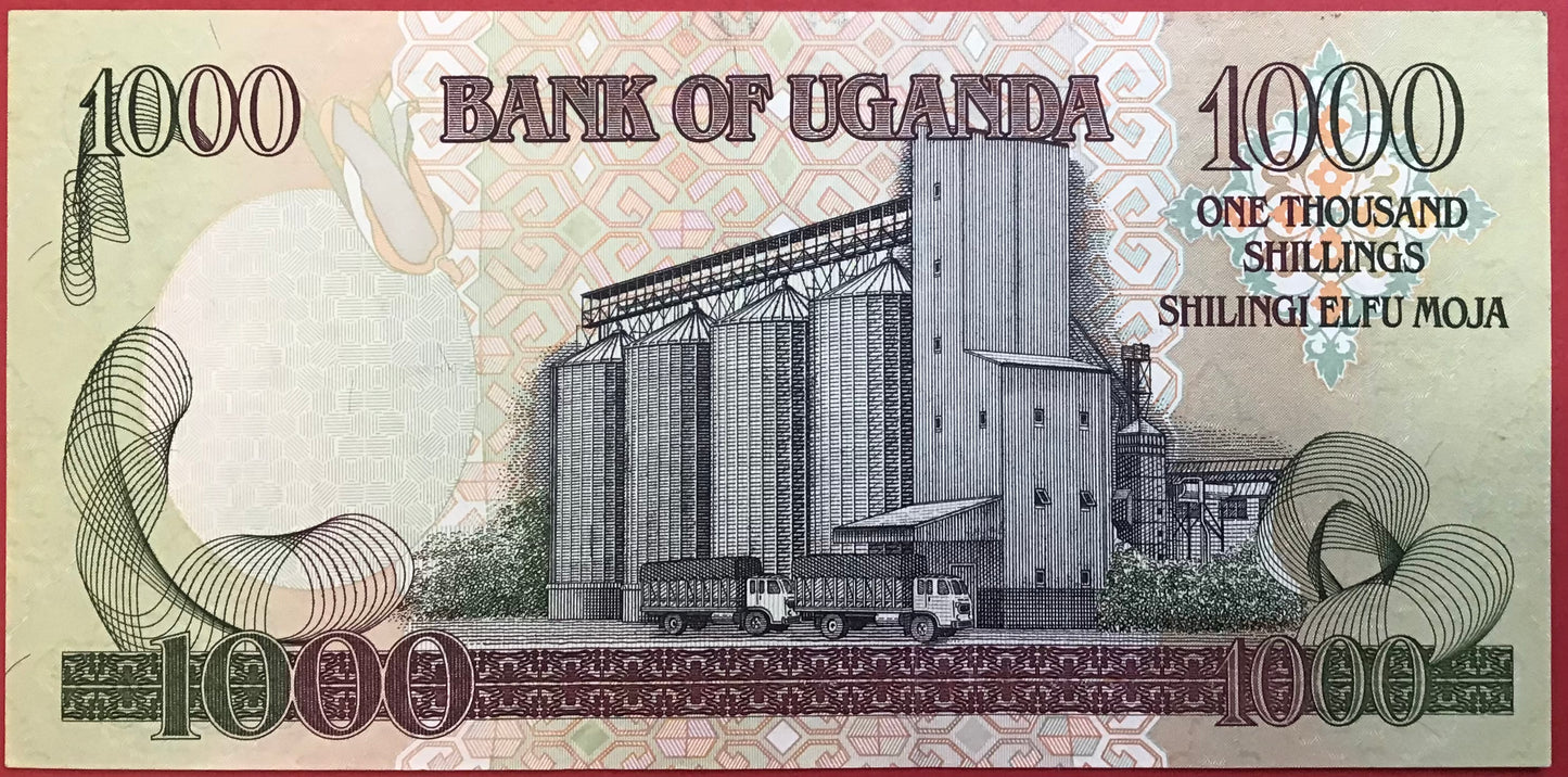 Uganda - 1000 Shillings 2000 P#39 Kvalitet 1+