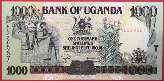Uganda - 1000 Shillings 2003 P#39Ab Kvalitet 0