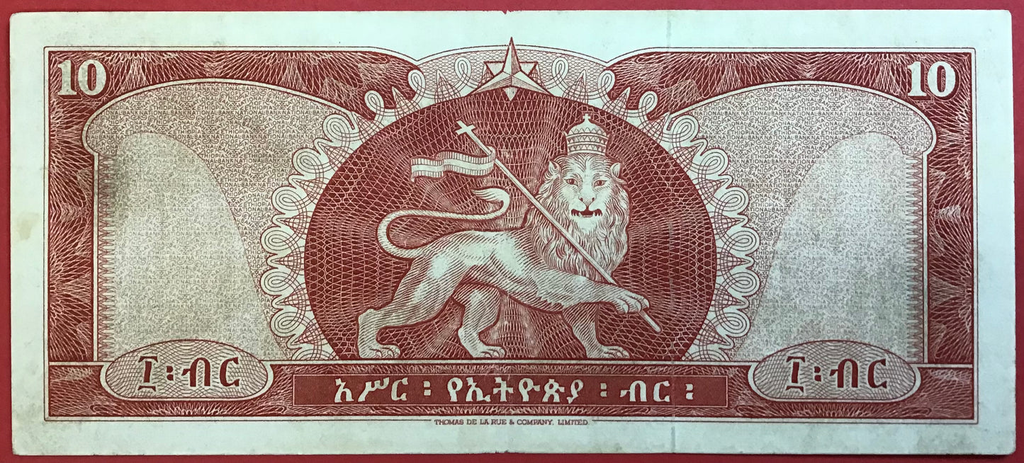 Ethiopia - 10 Dollars (1966) P#27a Kvalitet 1+