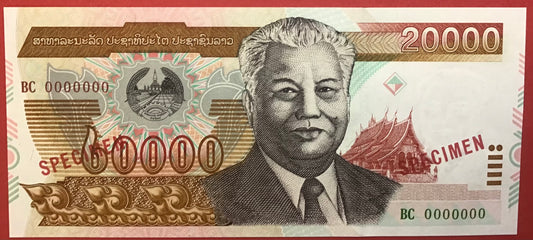 Lao - 20.000 Kip 2002 P#36s *Specimen* Kvalitet 0
