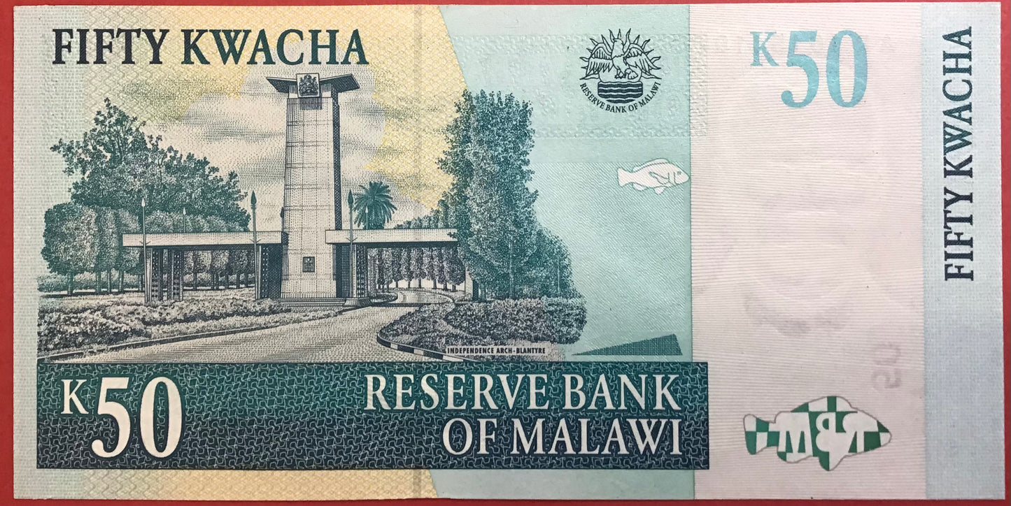Malawi - 50 Kwacha 1.1.2003 P#45b Kvalitet 01/0