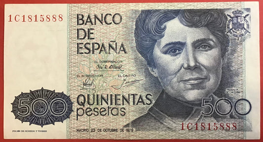 Spain - 500 Pesetas 23.10.1979 P#157 Kvalitet 1+