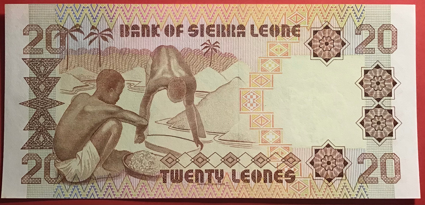 Sierra Leone - 20 Leones 24.8.1984 P#14b Kvalitet 0
