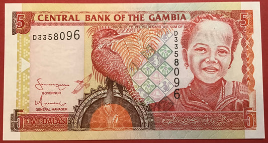 Gambia - 5 Dalasis (2001-05) P#20c Kvalitet 0