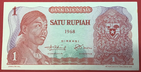 Indonesia - 1 Rupiah 1968 P#102a Kvalitet 0