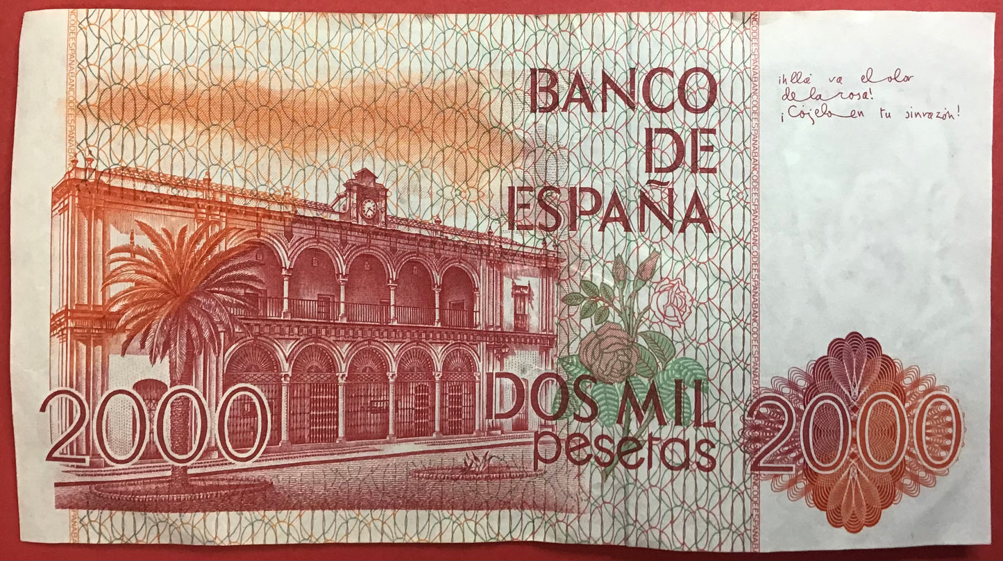 Spain - 2000 Pesetas 22.7.1980 P#159 Kvalitet 1+