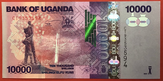 Uganda - 10.000 Shillings 2021 P#52 Kvalitet 0