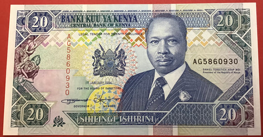 Kenya - 20 Shillings 1.1.1994 P#31b Kvalitet 0