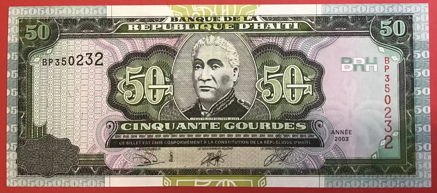 Haiti - 50 Gourdes 2003 P#267b Kvalitet 0