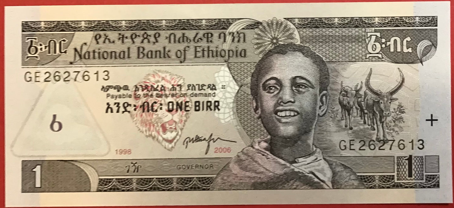 Ethiopia - 1 Birr 1998/2006 P#46d Kvalitet 0