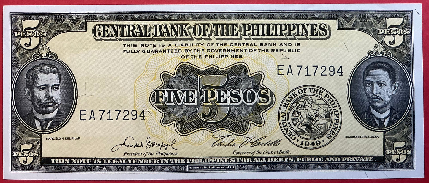 Philippines - 5 Peso 1949 P#135e Kvalitet 01