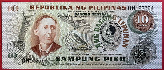 Philippines - 10 Piso 1981 P#167a  Kvalitet 0