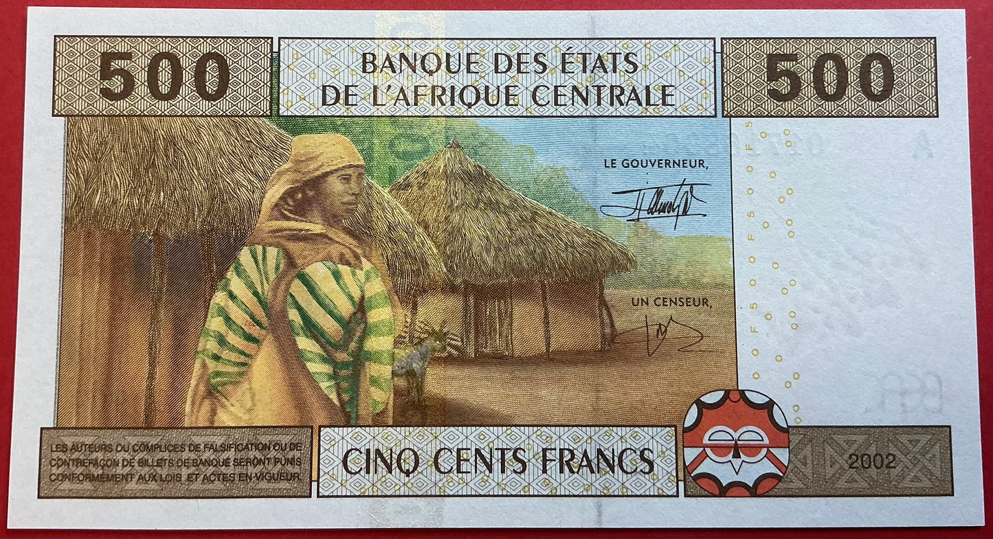 Central African States/Gabon - 500 Francs 2002 P#406Aa Kvalitet 0