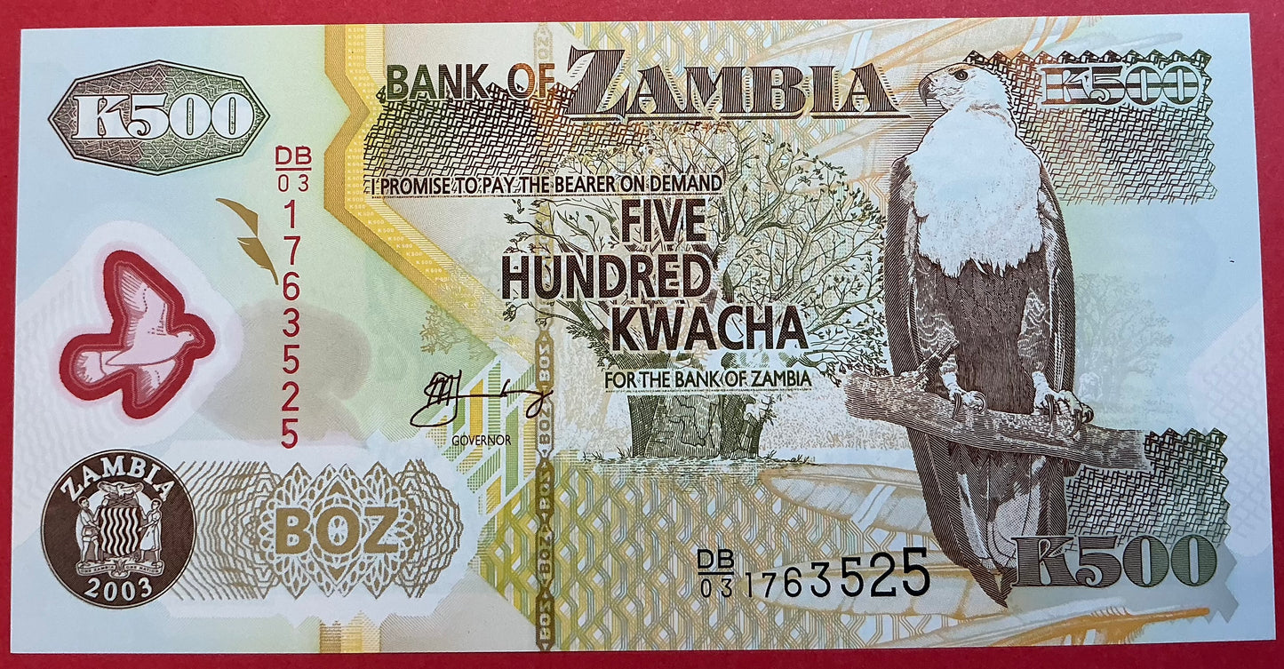 Zambia - 500 Kwacha 2003 P#43b Kvalitet 0