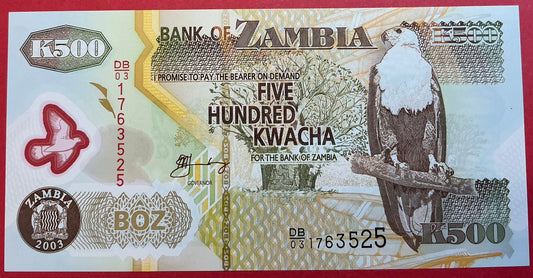 Zambia - 500 Kwacha 2003 P#43b Kvalitet 0