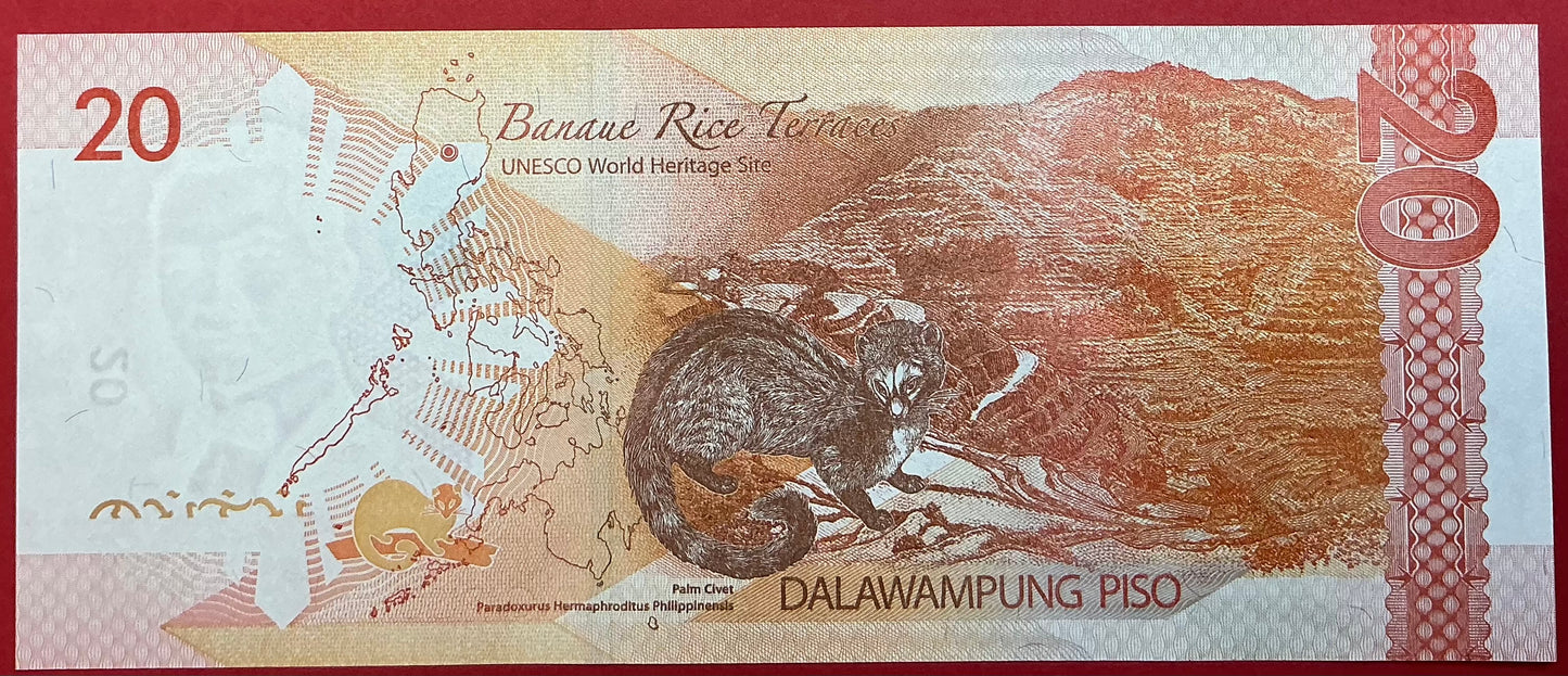Philippines - 20 Piso 2017 P#206b Kvalitet 01