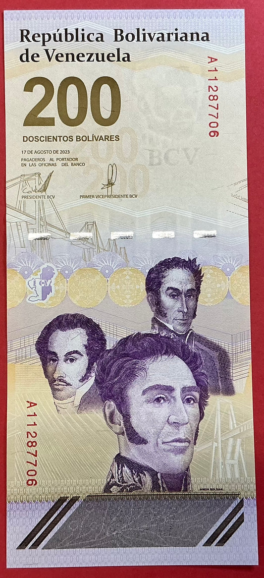 Venezuela - 200 Bolivares 17.8.2023 P#W120 Kvalitet 01/0