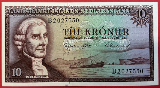 Iceland - 10 Krónur P#38a Kvalitet 01