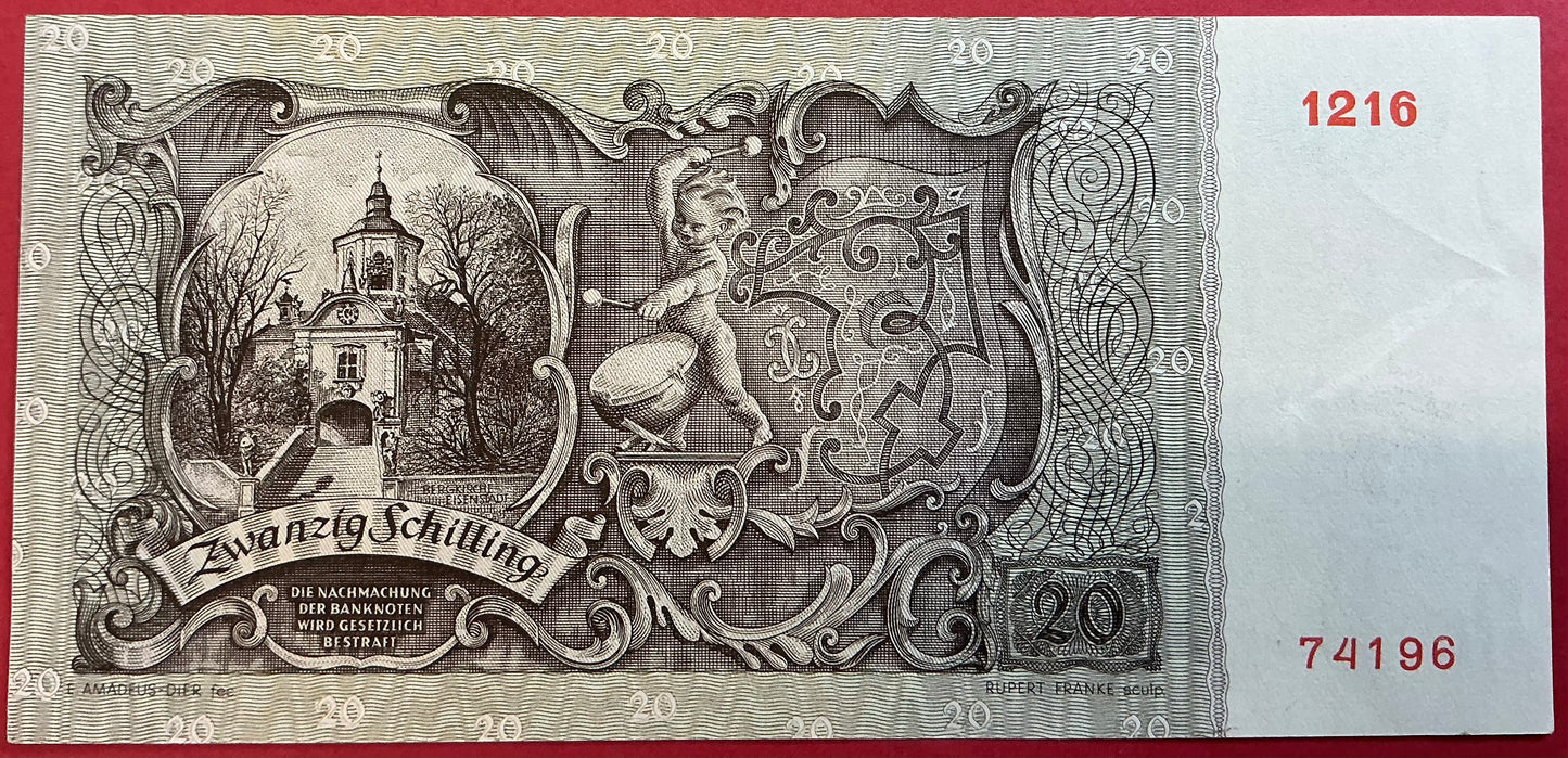Austria - 20 Schilling 2.1.1950 P#129a Kvalitet 1+