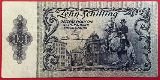 Austria - 10 Schilling 2.1.1950 P#127 Kvalitet 1/1+