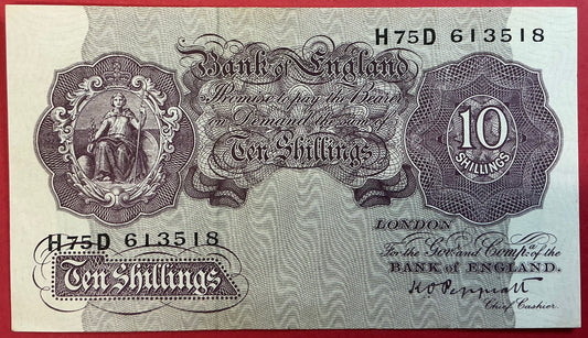 Great Britain - 10 Shillings (1940-1948) P#366 Kvalitet 1+