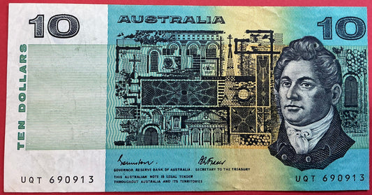 Australia - 10 Dollars 1985 P#45e Kvalitet 1/1+