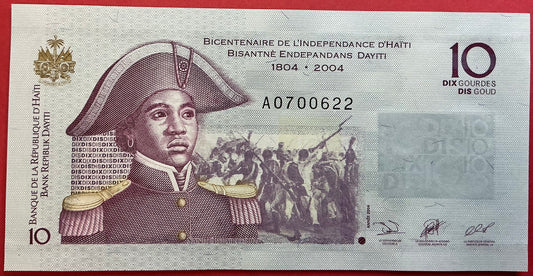 Haiti - 10 Gourdes 2004 P#272a Kvalitet 0