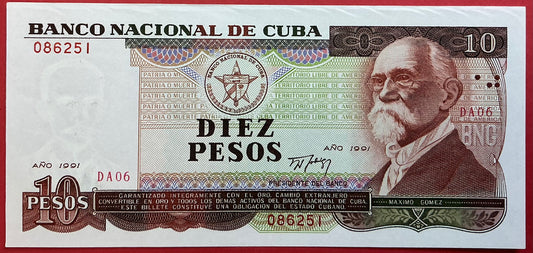 Cuba - 10 Pesos 1991 P#109a Kvalitet 1+/01
