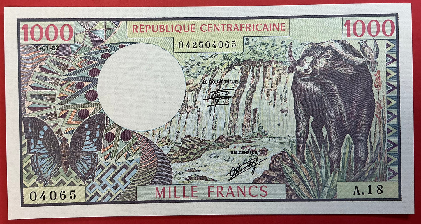 Central African Republic - 1000 Francs 1.1.1982 P#10 Kvalitet 01/0