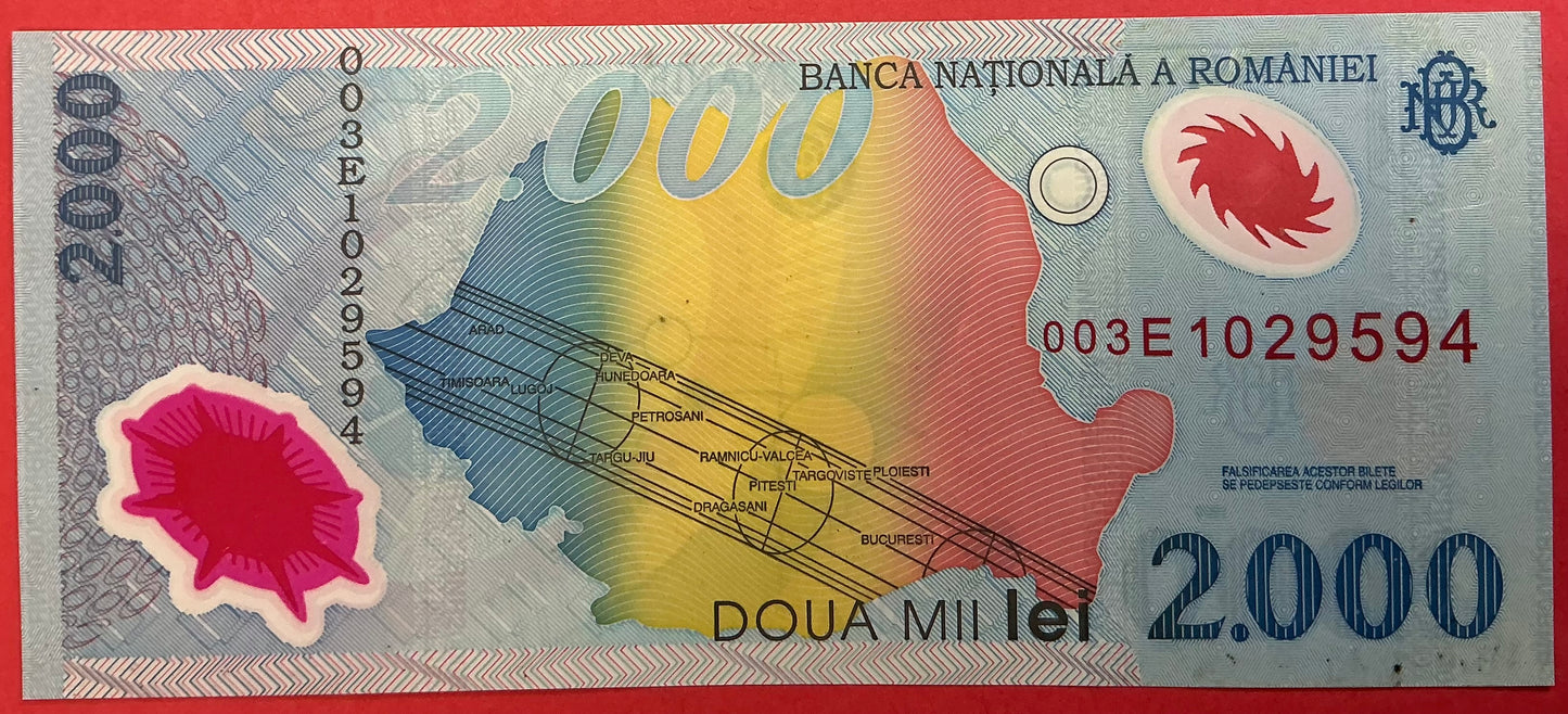 Romania - 2000 Lei 1999 P#111a Kvalitet 0