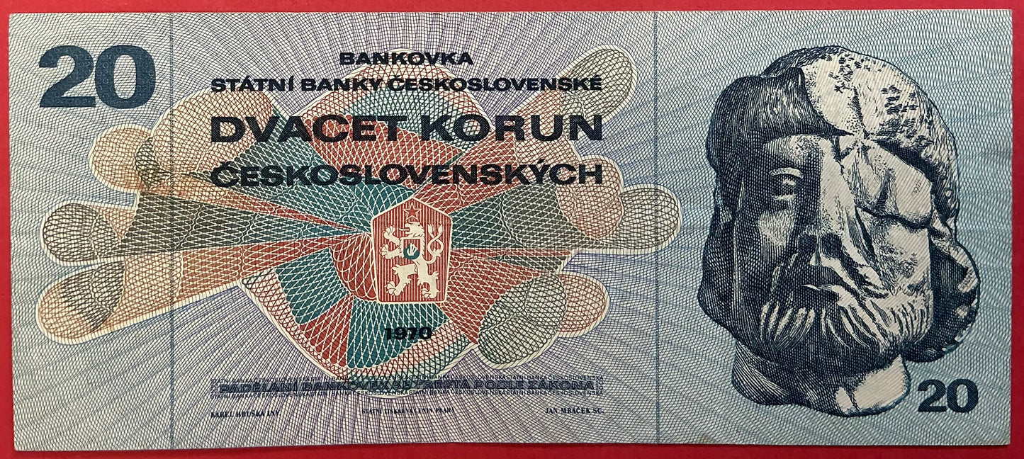 Czechoslovakia - 20 Korun 1970 P#92c Kvalitet 1+