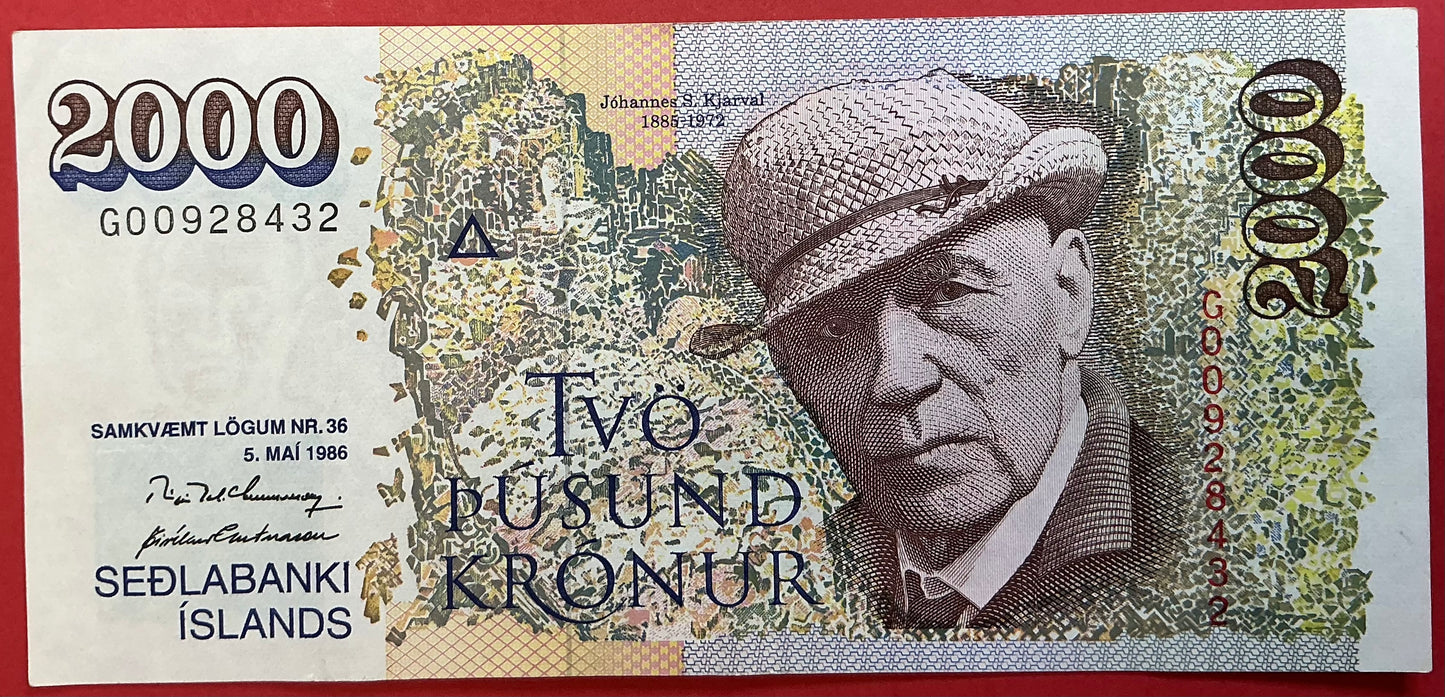 Iceland - 2000 Krónur (1995) P#57a Kvalitet 1+